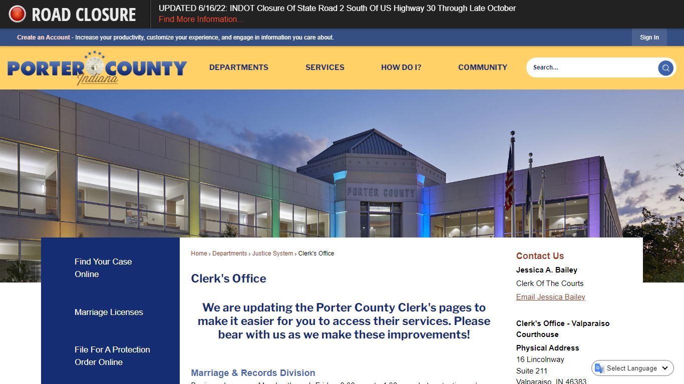 Clerk's Office | Porter County, IN - Official Website